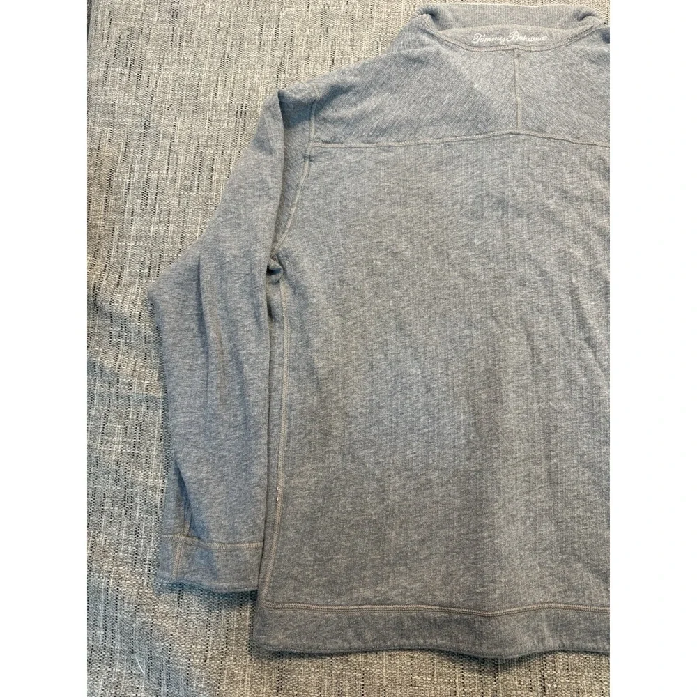 Tommy Bahama Reversible Sweater Mens XL Gray/stripe Quarter Zip Pullover Outdoor